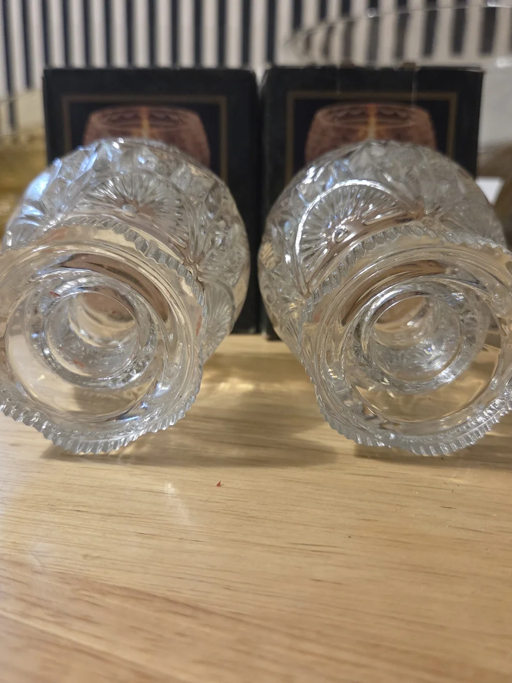Crystal Clear Signatures Patterned Glass Votive/Taper Candle Holders - Set of 2